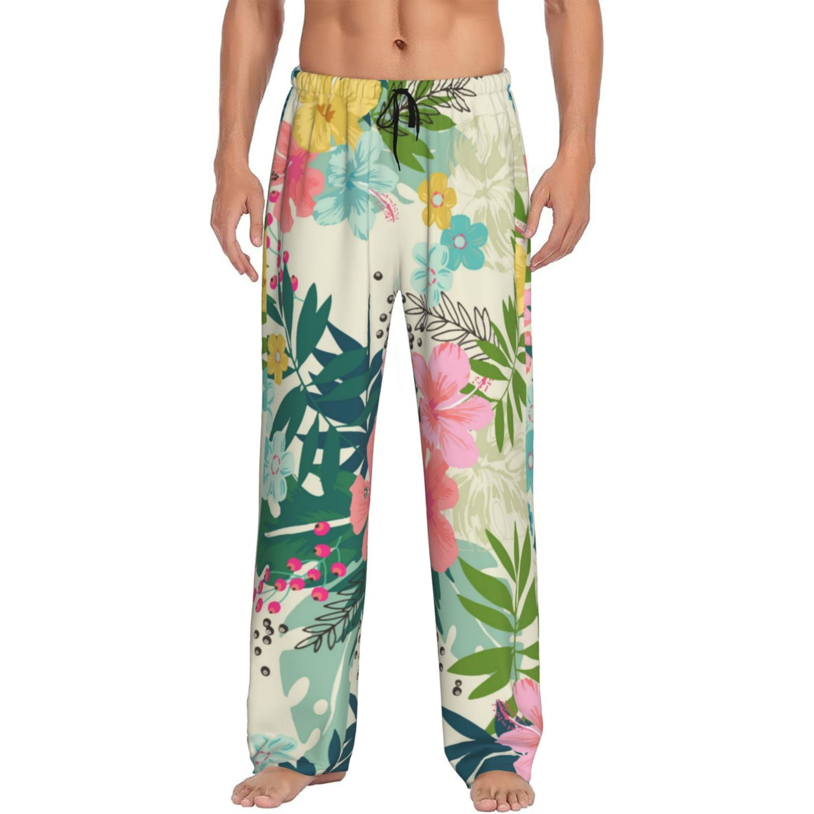 Junzan Men'S Pajama Pants Tropical Flowers Sleepwear Pants Pj Bottoms ...