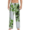 thumbnail image 1 of Junzan Men'S Pajama Pants Watercolor Green Leaves Sleepwear Pants Pj Bottoms Drawstring And Pockets, 1 of 9