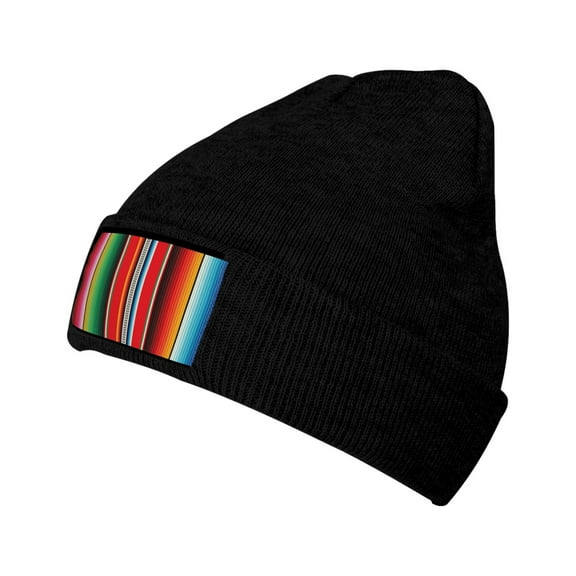 Junzan Mexican Serape Blanket Stripes Mens Winter Hats Thick Knit Cuff Beanie Cap Beanie Hat