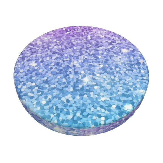 Junzan Multicolor Glitter Bar Stool Cover Round Seat Cushion With Elastic Washable And Non Slip Bottom For Barstool Padded Chair Slipcover - 13 Inch