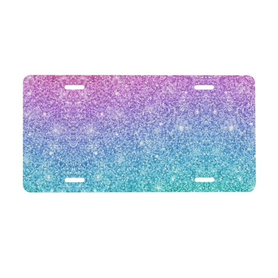 Junzan Multicolor Glitter Front License Plate Covers Decorative Car Metal Plates Novelty License Plate 6 X 12 Inch For Women Men