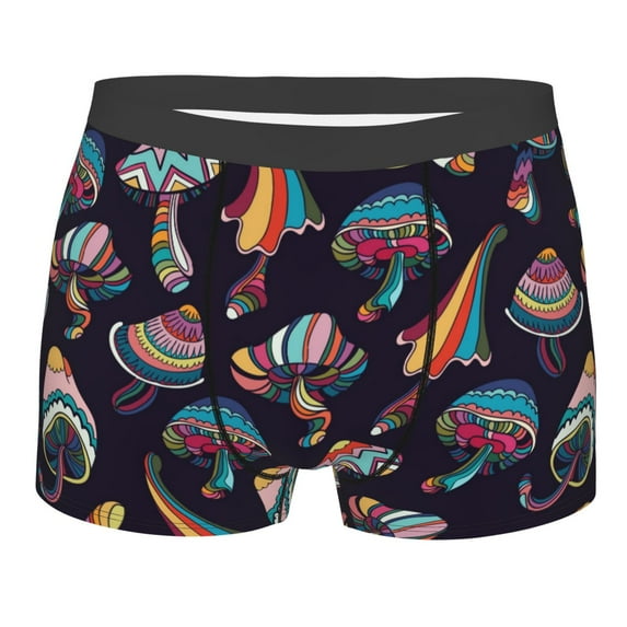 Junzan Mushroom Doodle Mens Underwear Boxer Briefs For Men’s - Small