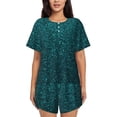 thumbnail image 1 of Junzan Navy blue sparkling Pattern Short-Sleeved Pajama Set for Women,2 Piece Short Sleeve Crew Neck Sleepwear Set Summer Pajamas Set Lounge Sets 2-Piece Pj-4X-Large, 1 of 1