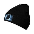 thumbnail image 1 of Junzan Night Scene Of Wolves Mens Winter Hats Thick Knit Cuff Beanie Cap Beanie Hat, 1 of 7