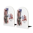 thumbnail image 1 of Junzan Patriotic Skull Art for Wood Bookends,1 Pair Book Ends for Shelves Book Holder Stand Decorative Book Stoppers for Heavy Duty Books/CD/File/Video Games, 1 of 8
