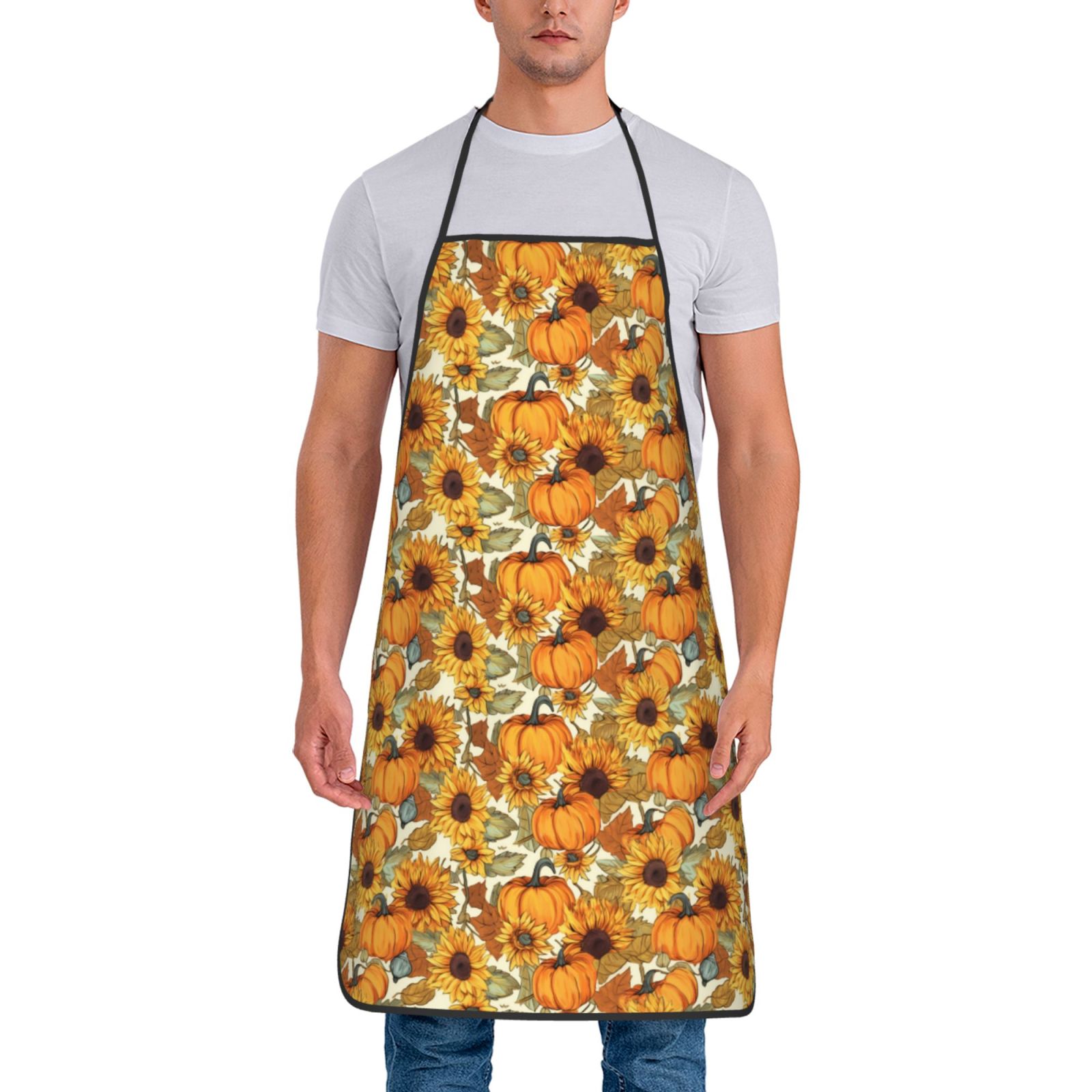 Junzan Pumpkins And Sunflowers A Print Kitchen Cooking Aprons, Chef ...