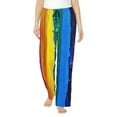 thumbnail image 1 of Junzan Rainbow Colored Women'S Pajama Pants Drawstring Comfy Sleep Bottoms With Pockets, 1 of 9