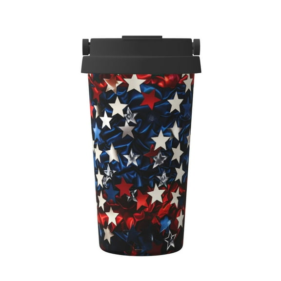 Junzan Red Blue White Stars for Stainless Steel Vacuum Insulated Tumbler - Reusable Insulated Cold Brew Iced Coffee Cup Thermos -Gifts for Women Men Him Her