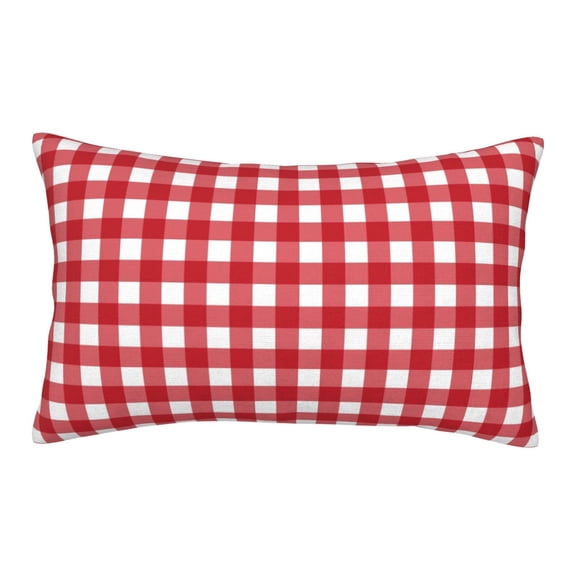 Junzan Red Checkboard Pillow Cases Standard Size, With Envelope Closure Bed Pillow Cases,14"X20" Inches