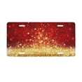 thumbnail image 1 of Junzan Red Gold Glitter Front License Plate Covers Decorative Car Metal Plates Novelty License Plate 6 X 12 Inch For Women Men, 1 of 9