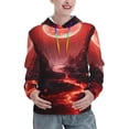 thumbnail image 1 of Junzan Red Moon Lava for Women's Hoodie, Hooded Sweatshirts Workout Sweat Pullover Hoodie for Women Long Sleeve Fall Hoodie-X-Large, 1 of 7
