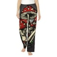 thumbnail image 1 of Junzan Red Mushrooms Women'S Pajama Pants Drawstring Comfy Sleep Bottoms With Pockets, 1 of 9