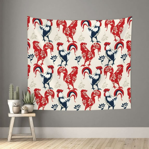 Junzan Roosters Tapestry Wall Tapestry Home Decor For Room 60x51 Inches