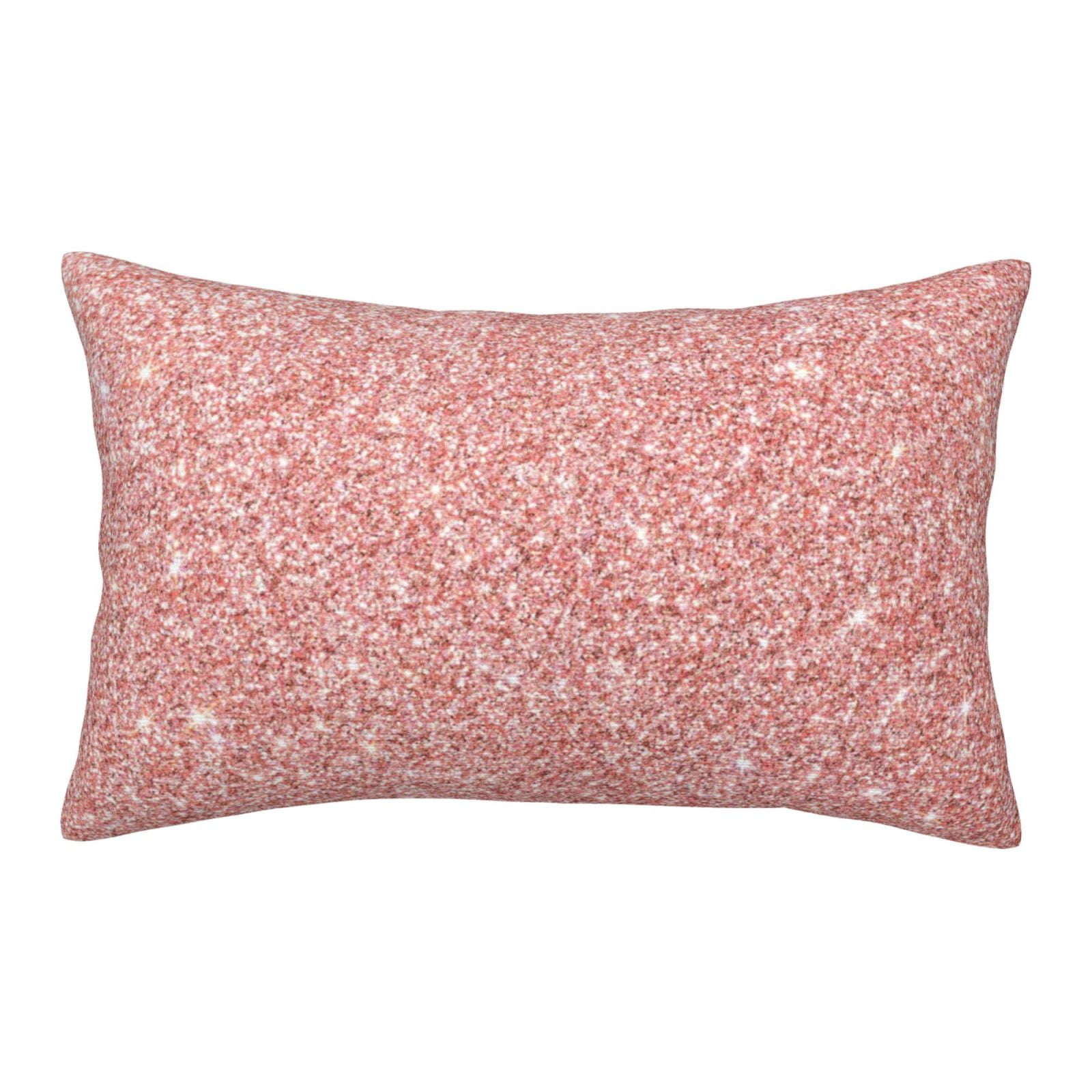 Junzan Rose Gold Pink Glitter Pillow Cases Standard Size, with Envelope