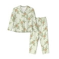 thumbnail image 1 of Junzan Rose Print Womens Pajama Sets,Long Sleeve Button Down For Women Pjs 2 Piece, 1 of 9
