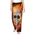 thumbnail image 1 of Junzan Satanic Skull Women'S Pajama Pants Drawstring Comfy Sleep Bottoms With Pockets, 1 of 9