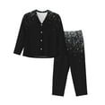 thumbnail image 1 of Junzan Silver Glitter1 Print Womens Pajama Sets,Long Sleeve Button Down For Women Pjs 2 Piece, 1 of 9