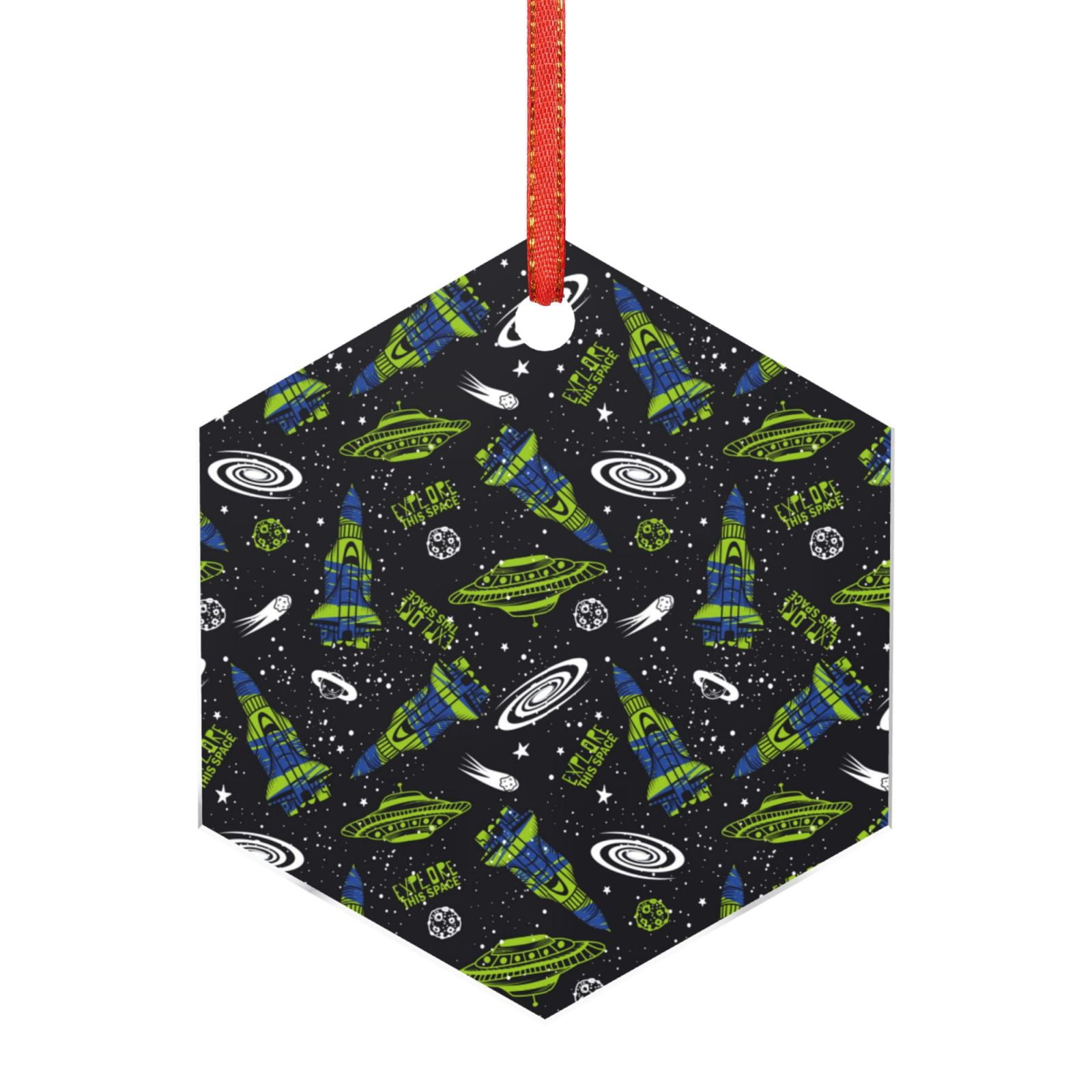 Junzan Space Rockets Pattern Christmas Ornaments,1 PCS Christmas Décor ...