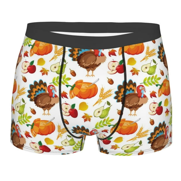 Junzan Thanksgiving Turkey Mens Underwear Boxer Briefs For Men’s - Small