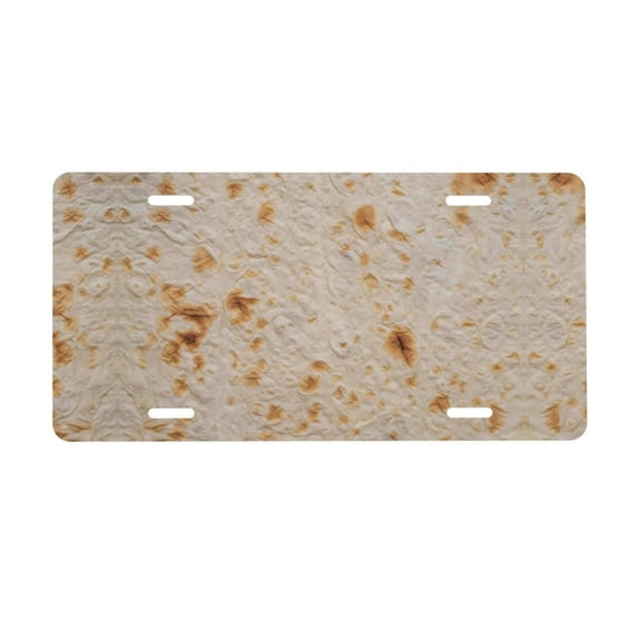 Junzan Tortilla Front License Plate Covers Decorative Car Metal Plates Novelty License Plate 6 X 12 Inch For Women Men