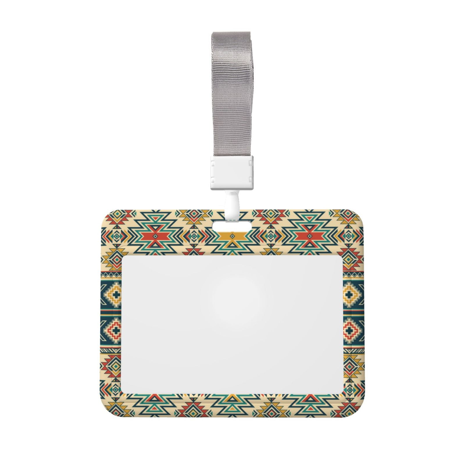 Junzan Traditional Tribal Aztec1 ID Badge Holder with Windows Key Card ...