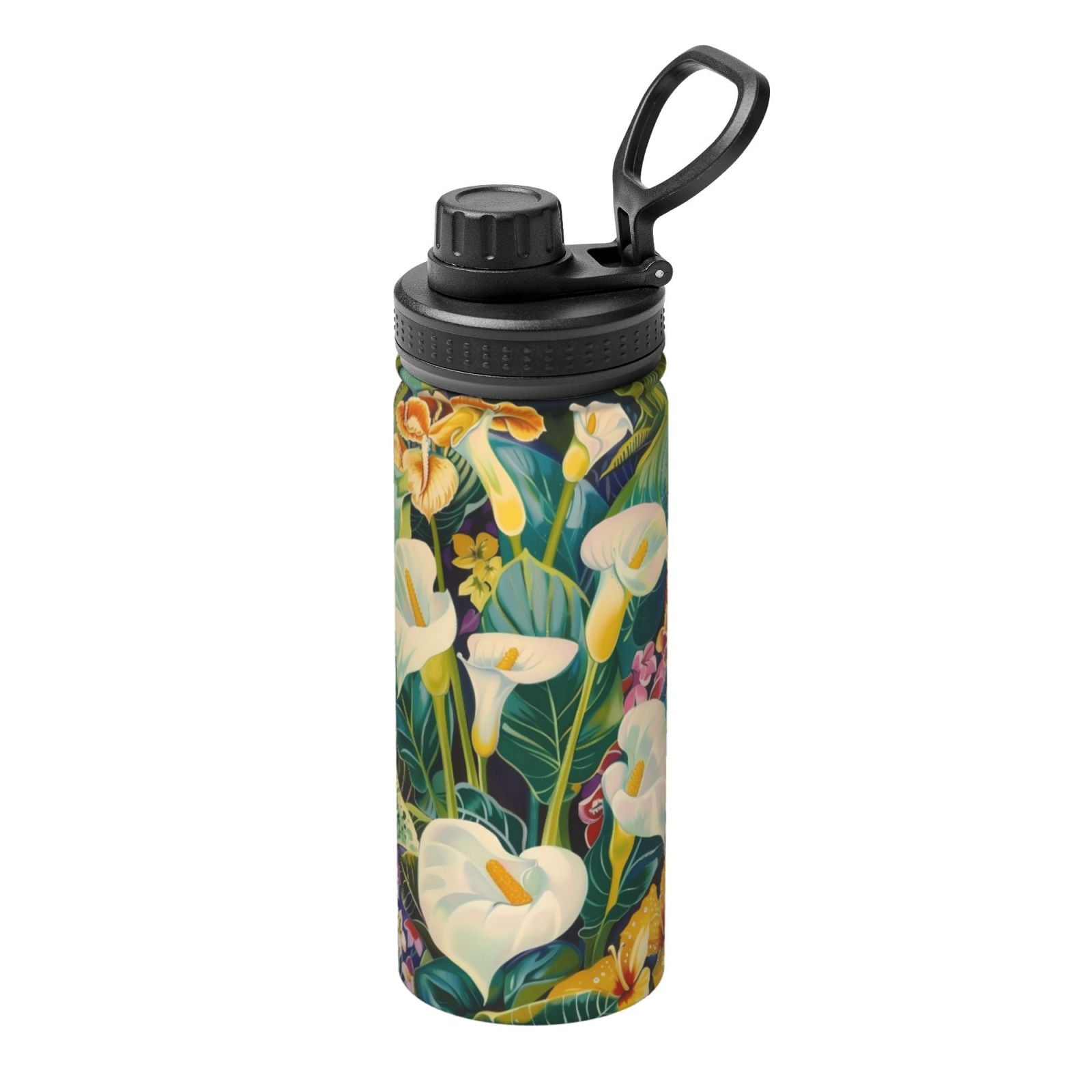 Junzan Tropical Floral Jungle Pattern 18OZ Stainless Steel Sports Water ...