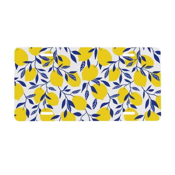 Junzan Tropical Lemon Front License Plate Covers Decorative Car Metal Plates Novelty License Plate 6 X 12 Inch For Women Men