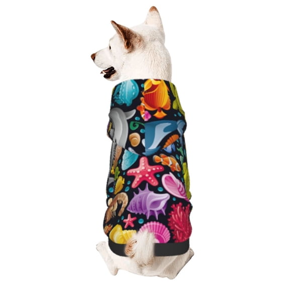 Junzan Underwater Diving Animals Dog Hoodie Puppy Sweater Sweatshirt,Cold Weather Coat Pet Clothes for Dog Cat-Xx-Large