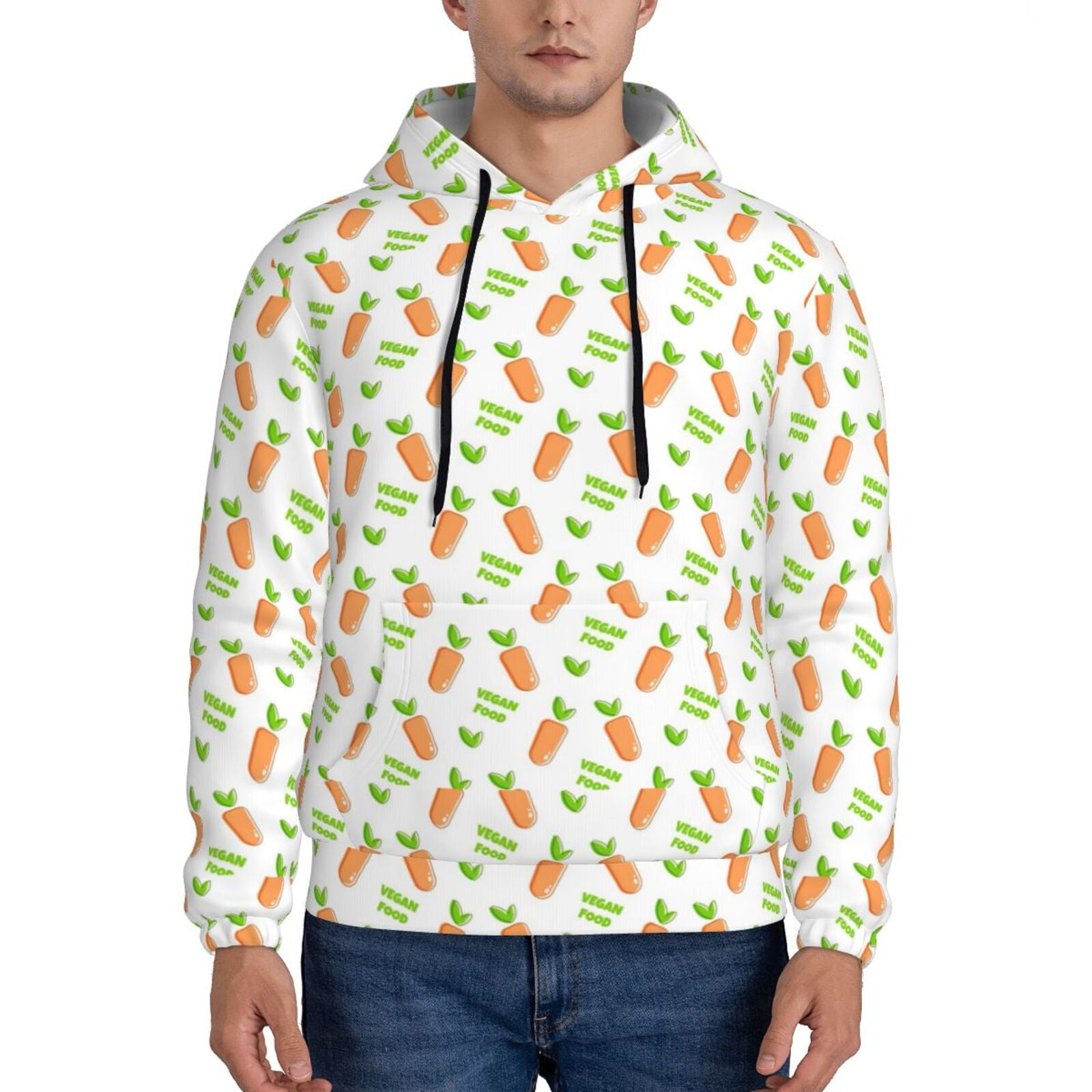 Print Pattern Vegan Men Women Pullover Hoodie