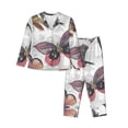 thumbnail image 1 of Junzan Vintage Butterflies Print Womens Pajama Sets,Long Sleeve Button Down For Women Pjs 2 Piece, 1 of 9