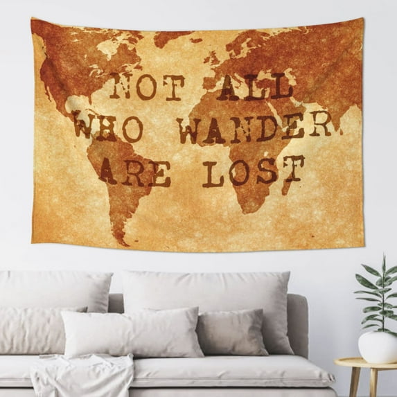 Junzan Not All Those Who Wander Are Lost2 for Tapestry - Home DéCor Tapestry Cute & Funny Tapestry Wall Hanging Party Poster Tapestry for Bedroom Living Room Dorm Wall 60×40in