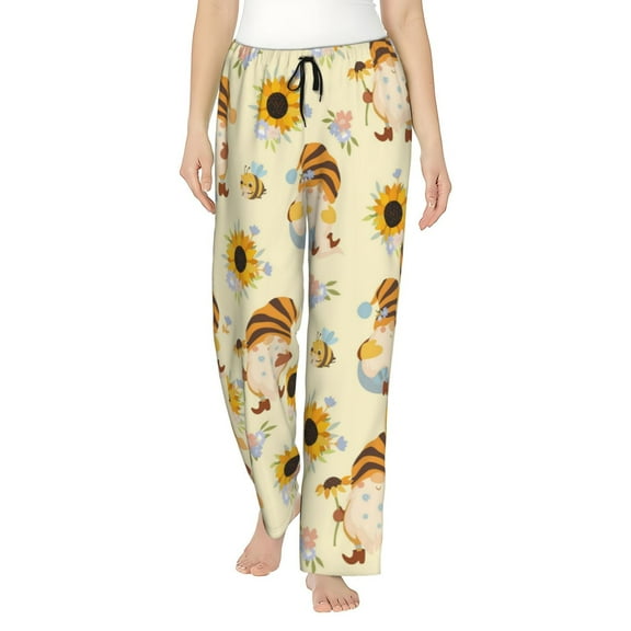 Junzan Watercolor Bee Honey Honeycomb Bee Women'S Pajama Pants Drawstring Comfy Sleep Bottoms With Pockets
