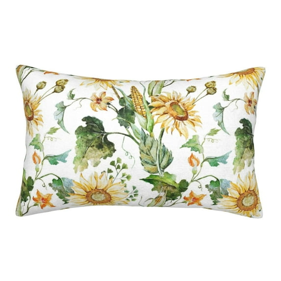 Junzan Watercolor Bright Sunflowers Pillow Cases Standard Size, with Envelope Closure Bed Pillow Cases,20"X30"