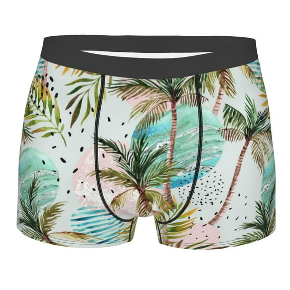 Junzan Watercolor Palm Tree Mens Underwear Boxer Briefs For Men’s - X-Large