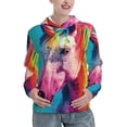 thumbnail image 1 of Junzan Watercolor White Horse for Women's Hoodie, Hooded Sweatshirts Workout Sweat Pullover Hoodie for Women Long Sleeve Fall Hoodie-Small, 1 of 7