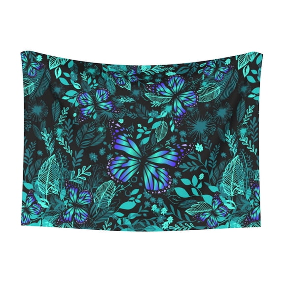 Junzan Waterproof Pet Blanket Dog Blankets,Blue Floral With Butterflies Pattern Printing Super Soft Warm,Urine Proof Washable Outdoor Pet Blanket For Puppy Large Dogs & Cats