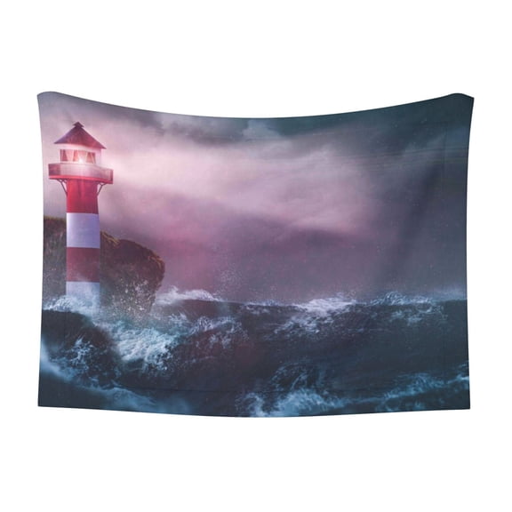 Junzan Waterproof Pet Blanket Dog Blankets,Lighthouse Waves Torrential Rain Pattern Printing Super Soft Warm,Urine Proof Washable Outdoor Pet Blanket For Puppy Large Dogs & Cats