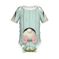 thumbnail image 1 of Junzan White Bunny Bottom And Easter Eggs Print Short-Sleeve Baby Climbing Clothes, Bodysuits for Infant One-Piece for Baby Boys & Girls Baby Clothes Baby Romper with Snap Closure-18 Months, 1 of 6