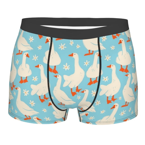 Junzan White Geese And Flower Mens Underwear Boxer Briefs For Men’s - X-Large