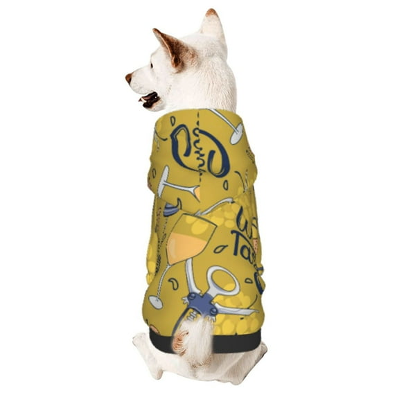 Junzan White Wine Seamless Dog Hoodie Puppy Sweater Sweatshirt,Cold Weather Coat Pet Clothes for Dog Cat-Xx-Large