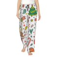 thumbnail image 1 of Junzan Winter Christmas And New Year Deer Women'S Pajama Pants Drawstring Comfy Sleep Bottoms With Pockets, 1 of 9