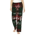 thumbnail image 1 of Junzan Wonderful Time Christmas Women'S Pajama Pants Drawstring Comfy Sleep Bottoms With Pockets, 1 of 9