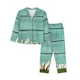 thumbnail image 1 of Junzan Wood Grain Print Womens Pajama Sets,Long Sleeve Button Down For Women Pjs 2 Piece, 1 of 9