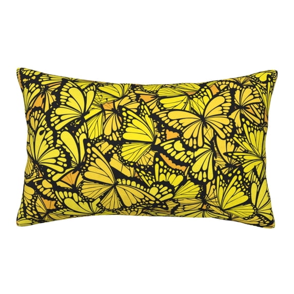 Junzan Yellow Butterflies Pillow Cases Standard Size, With Envelope Closure Bed Pillow Cases,16"X24" Inches