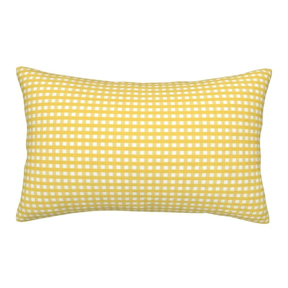 Junzan Yellow Gingham Pillow Cases Standard Size, with Envelope Closure Bed Pillow Cases,14"X20"