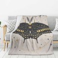 Juoritu Ultra Soft Flannel Blanket Boho Moon Moth Lightweight, Warm