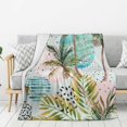 Juoritu Ultra Soft Flannel Blanket Tropical Plants Floral