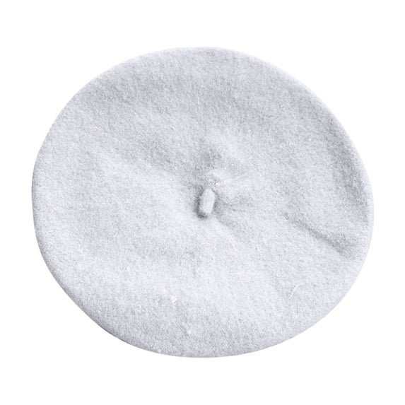 Juorvia Beret Hat Kids Soft Warm Fall Winter Solid Color(Free Size,White)