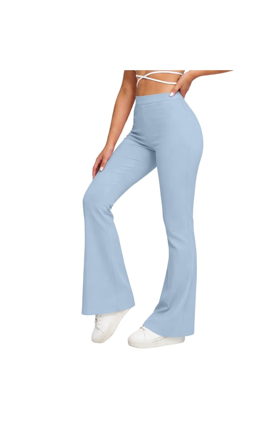 Flare Yoga Leggings with Pockets for Women High Waist Butt-Lifting Gymwear Stretchy Bell-botton Pants