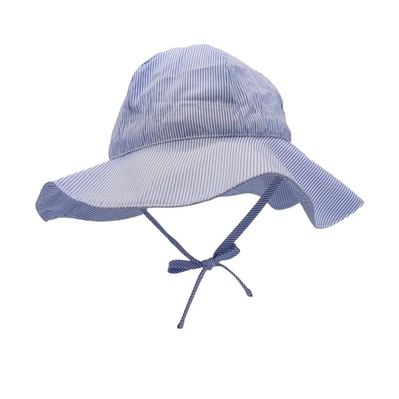 Juorvia Kids Bucket Hat Sunproof Lightweight Beach Outdoor Stripe(12-24 Months,Blue)